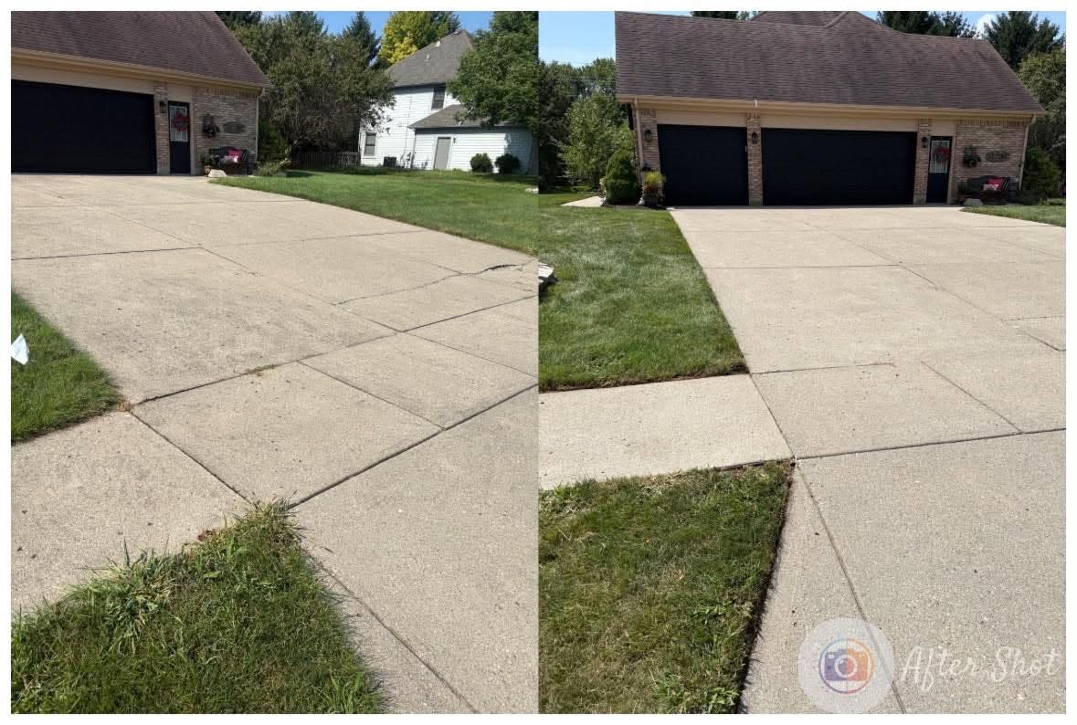 Driveway cleaning — real before and after